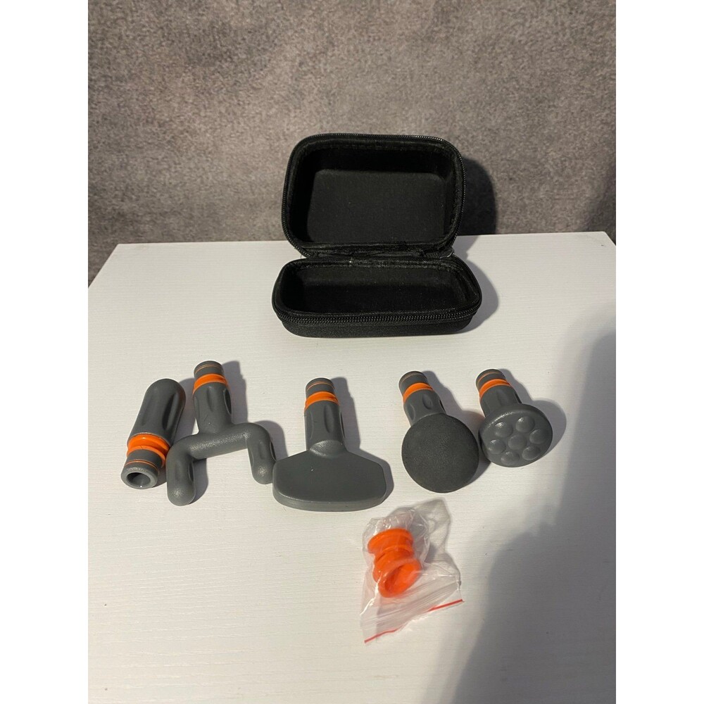 Sharper Image Massage Gun 5 Attachments Heads & Case For Model 2437599